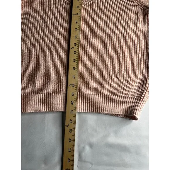 525 America V-Neck Puff Sleeve Knit Sweater Medium Womens Pink - Picture 5 of 17